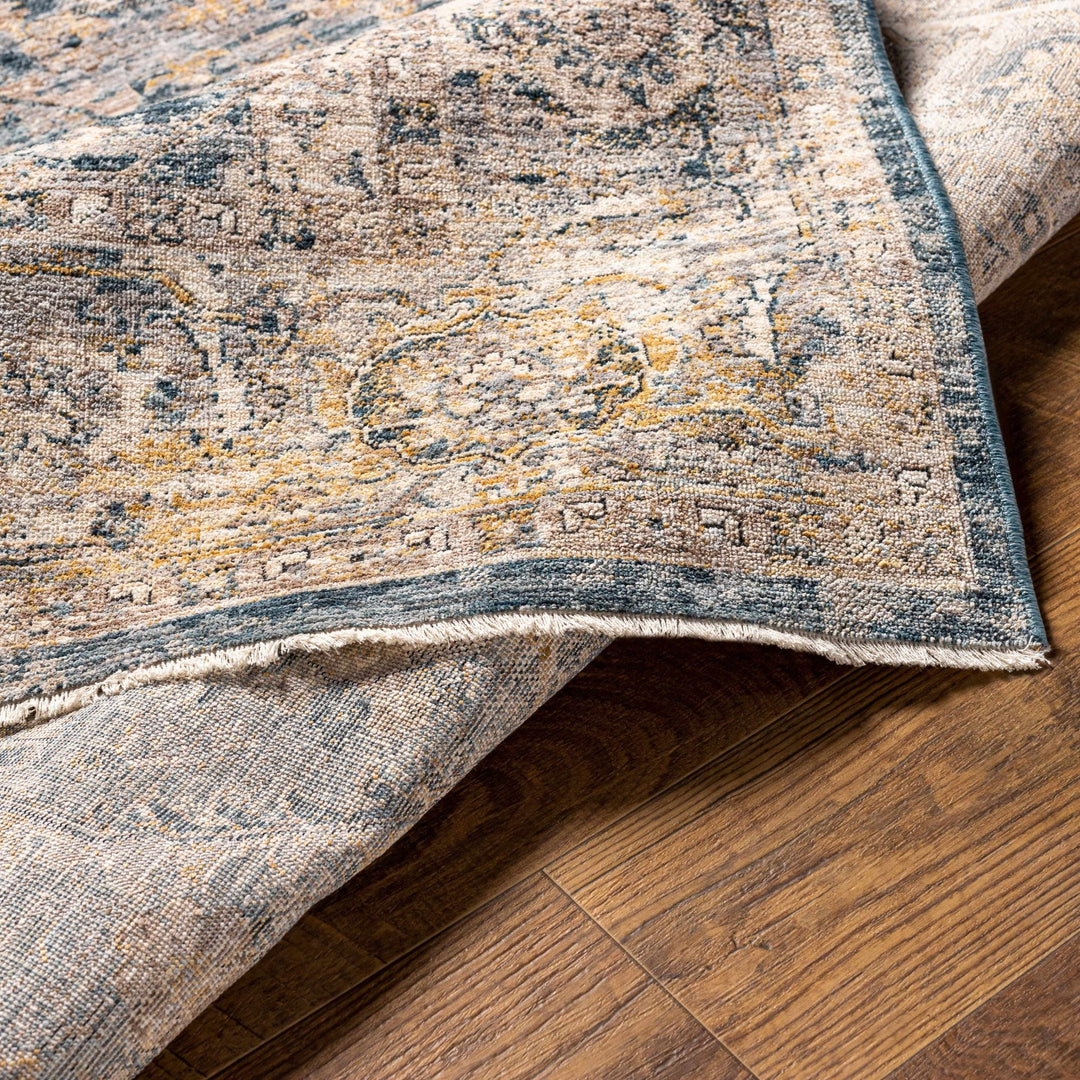 Traditional Blue And Beige Machine Woven Outdoor Area Rug - The Rug Decor