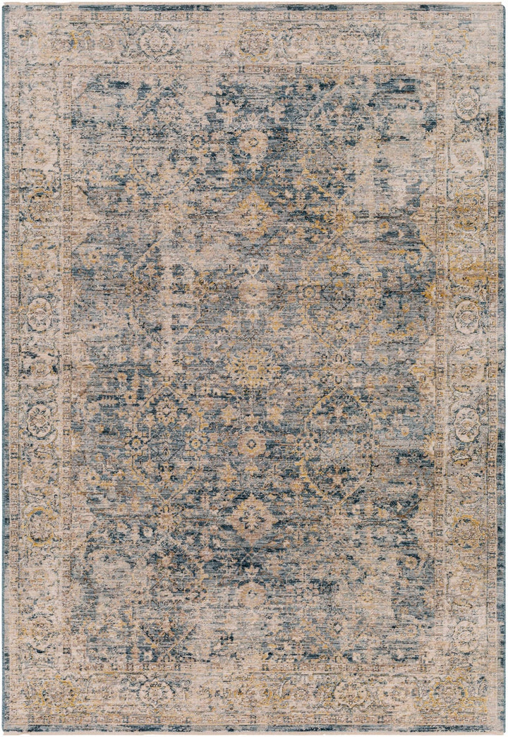 Traditional Blue And Beige Machine Woven Outdoor Area Rug - The Rug Decor