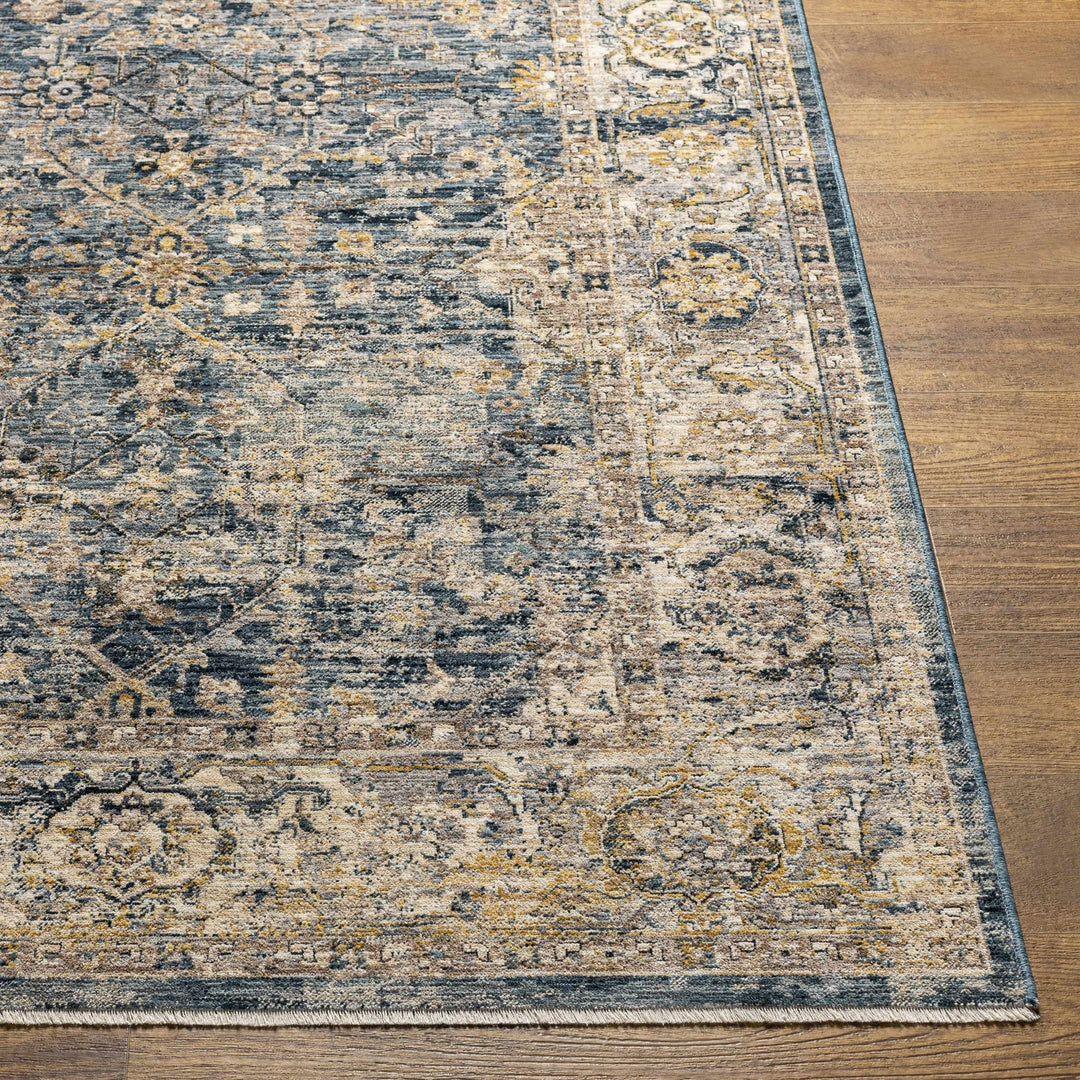 Traditional Blue And Beige Machine Woven Outdoor Area Rug - The Rug Decor
