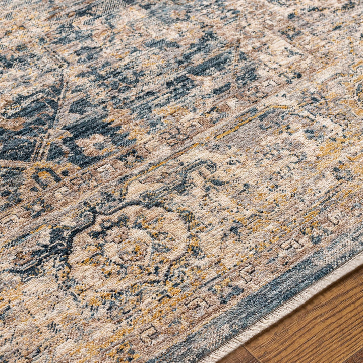 Traditional Blue And Beige Machine Woven Outdoor Area Rug - The Rug Decor