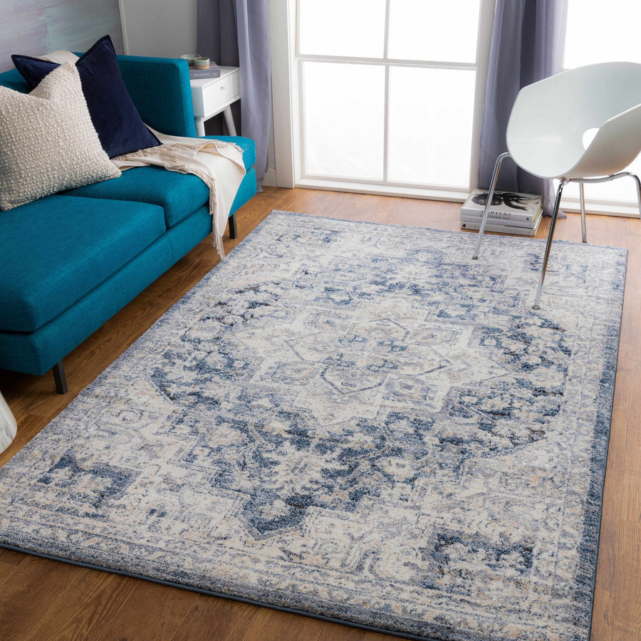 Traditional Charcoal And Ivory Rug - The Rug Decor
