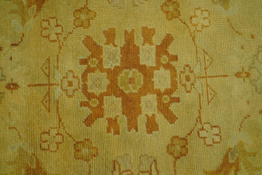 Traditional Design Antique beige and rust 8x10 Hand Knotted Wool Area Rug - The Rug Decor