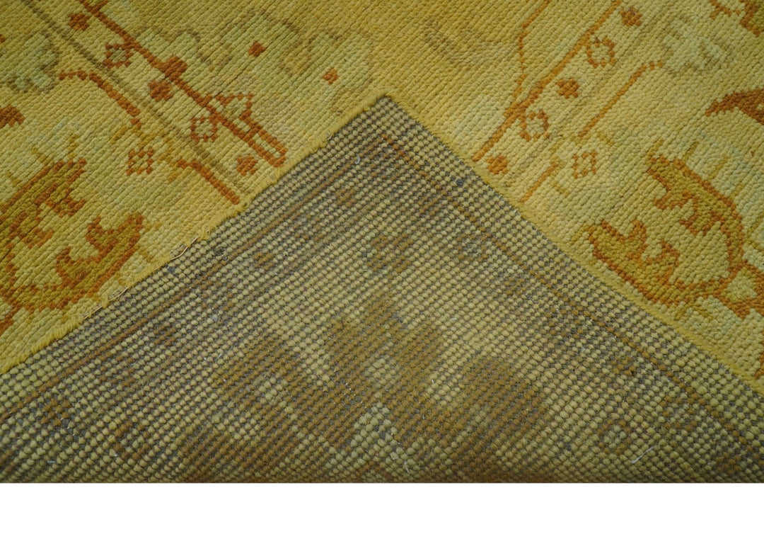 Traditional Design Antique beige and rust 8x10 Hand Knotted Wool Area Rug - The Rug Decor