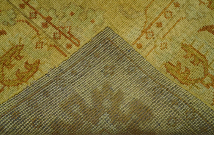 Traditional Design Antique beige and rust 8x10 Hand Knotted Wool Area Rug - The Rug Decor