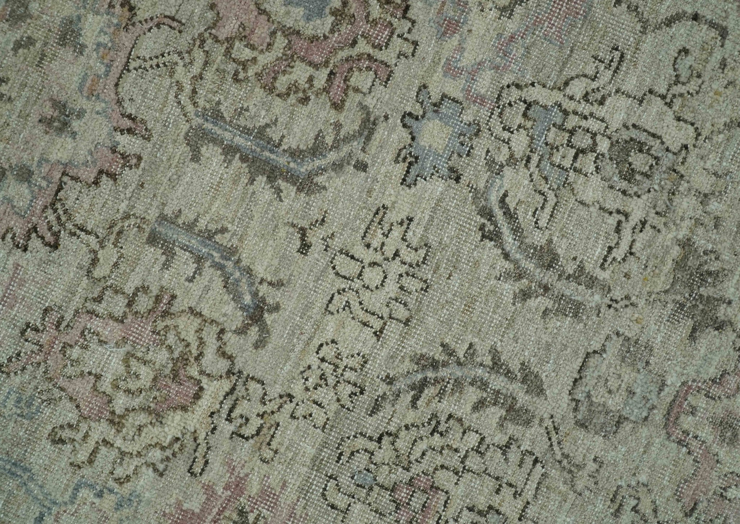 Traditional Design Beige, Brown And Pink Hand Knotted Custom Made Wool Rug - The Rug Decor