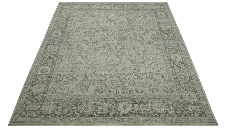 Traditional Design Beige, Brown And Pink Hand Knotted Custom Made Wool Rug - The Rug Decor