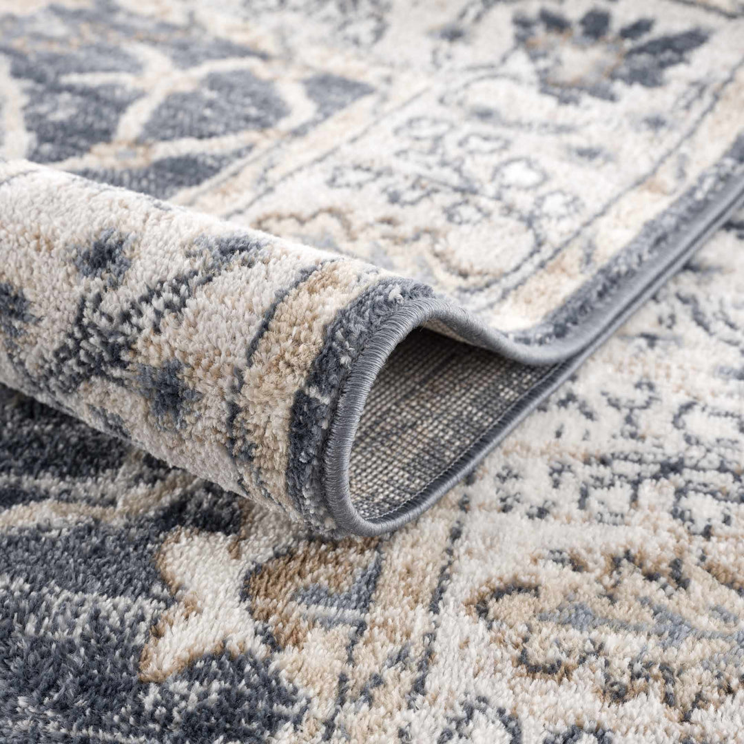 Traditional Design Charcoal, Beige and Camel Medium pile Area rug - The Rug Decor