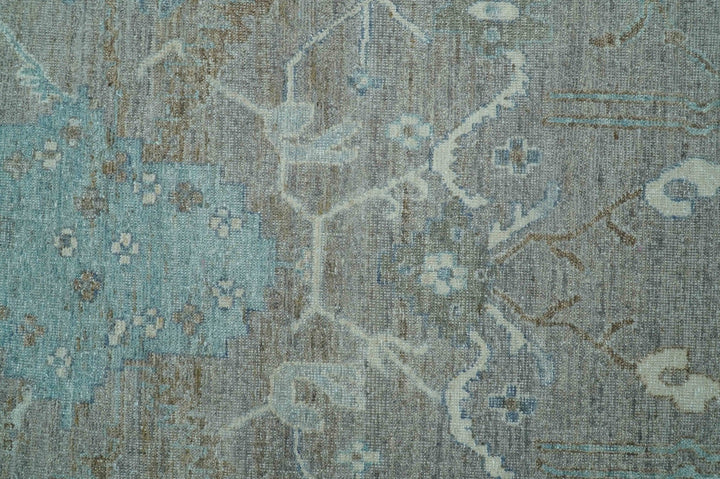 Traditional Design Gray And Beige Large 12x15 Hand Knotted Wool Rug - The Rug Decor