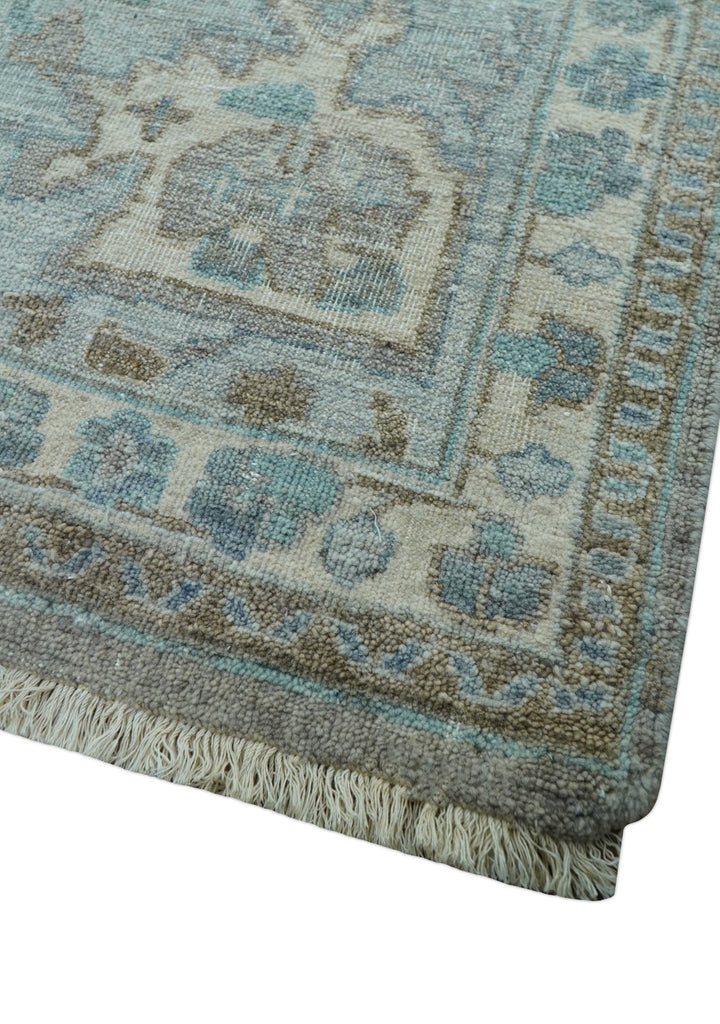 Traditional Design Gray And Beige Large 12x15 Hand Knotted Wool Rug - The Rug Decor