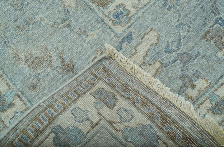 Traditional Design Gray And Beige Large 12x15 Hand Knotted Wool Rug - The Rug Decor