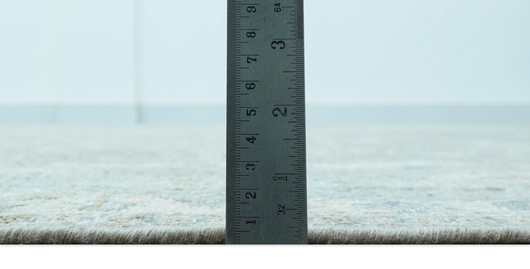 Traditional Design Gray And Beige Large 12x15 Hand Knotted Wool Rug - The Rug Decor