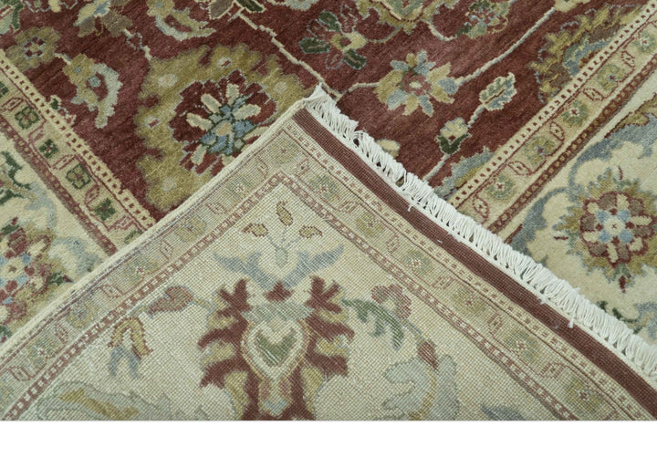 Traditional Design Red And Beige 8x10 Hand Knotted wool rug - The Rug Decor