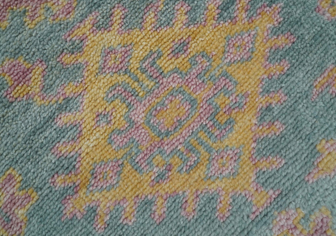Traditional Design Teal And Pink 3x5 Hand knotted Wool Area Rug - The Rug Decor