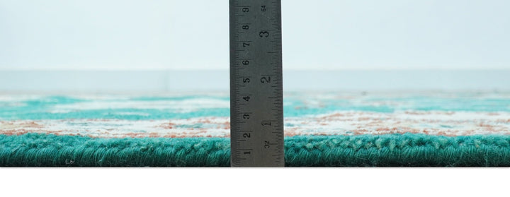 Traditional Design Teal Hand knotted 4x6 Wool Area Rug - The Rug Decor