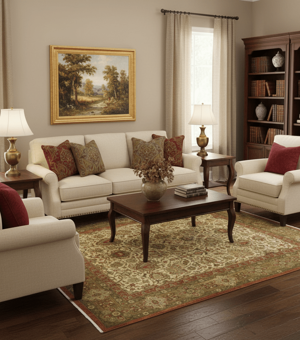 Traditional Fine Serapi Design Beige And Brown Hand Knotted 8x10 Wool Area Rug - The Rug Decor