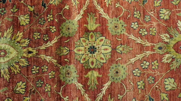 Traditional Fine Turkish design Rust And Beige 8x10 Hand Knotted Wool Area Rug - The Rug Decor