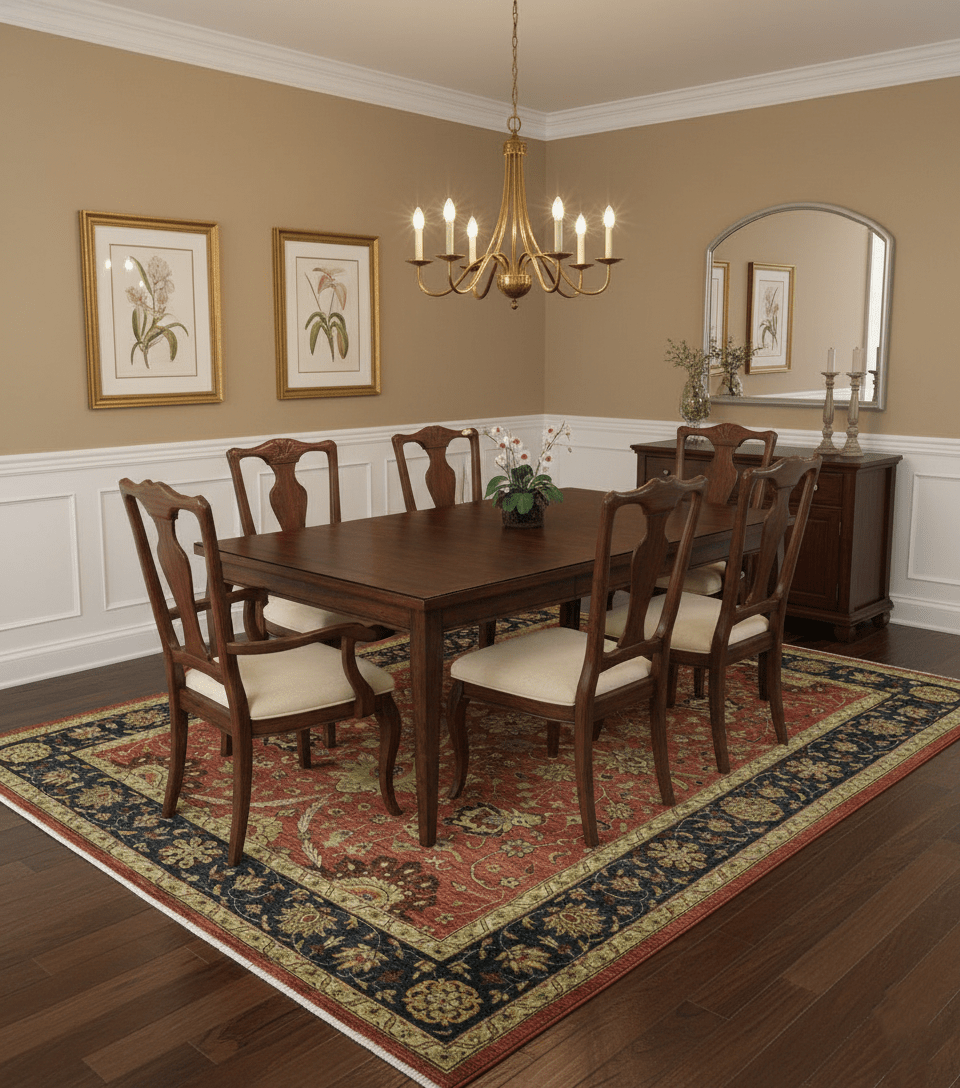 Traditional Fine Turkish design Rust And Beige 8x10 Hand Knotted Wool Area Rug - The Rug Decor