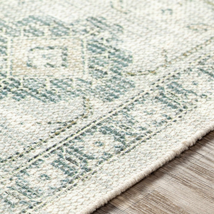 Traditional Floral Beige and Green Hand Woven Oriental area rug - The Rug Decor