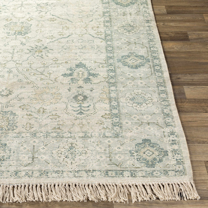 Traditional Floral Beige and Green Hand Woven Oriental area rug - The Rug Decor