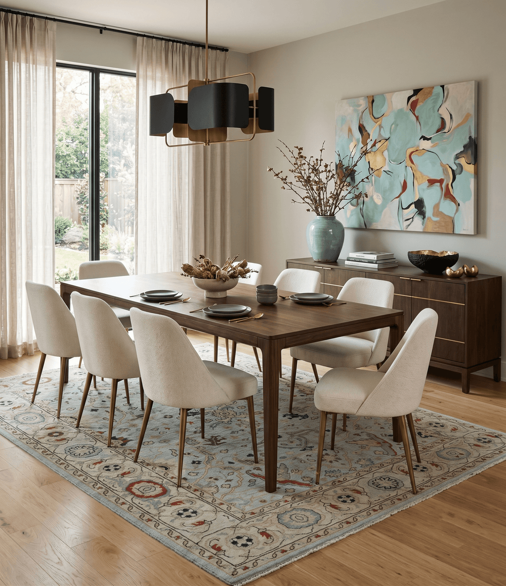 Traditional Floral Blue, Ivory and Beige Oriental Oushak Multi size wool Area Rug - The Rug Decor