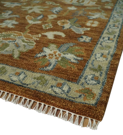 Traditional Floral Brown, Beige and Gray Medallion Hand knotted 9x12 wool Area Rug - The Rug Decor