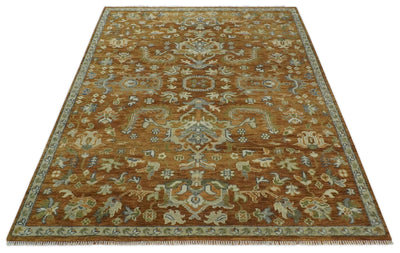 Traditional Floral Brown, Beige and Gray Medallion Hand knotted 9x12 wool Area Rug - The Rug Decor