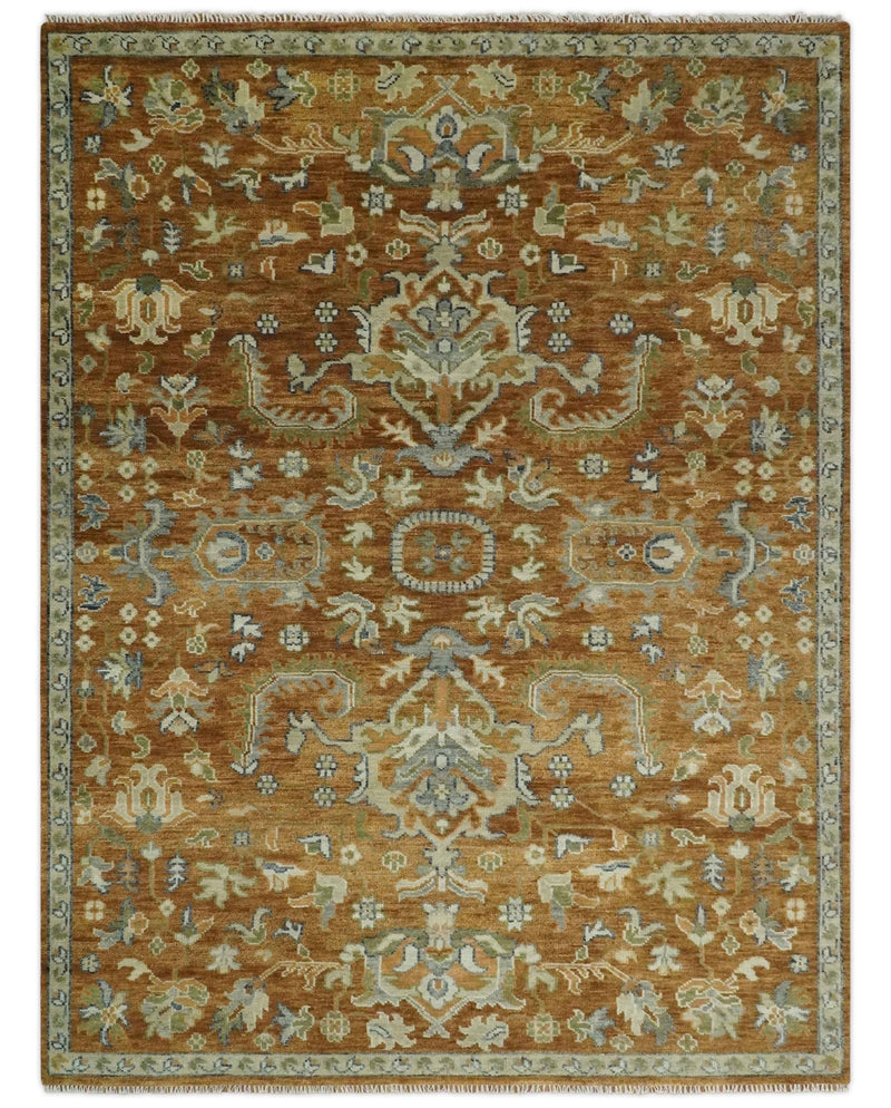 Traditional Floral Brown, Beige and Gray Medallion Hand knotted 9x12 wool Area Rug - The Rug Decor