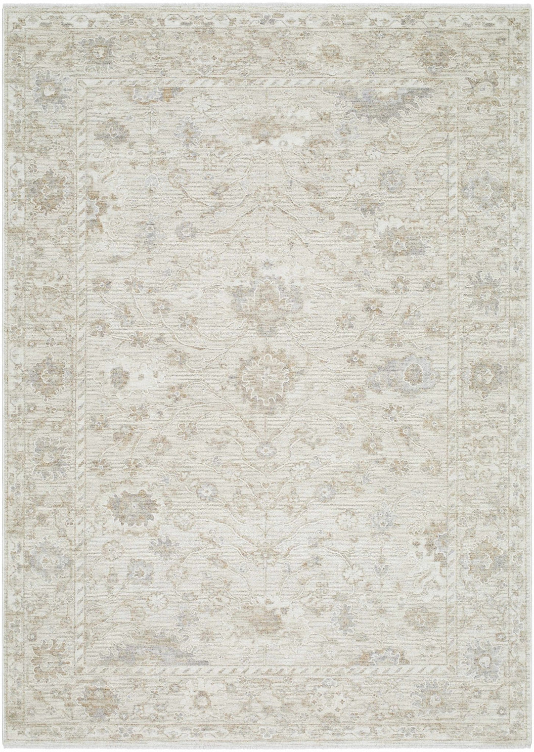 Traditional Floral Design Silver contemporary Rug - The Rug Decor