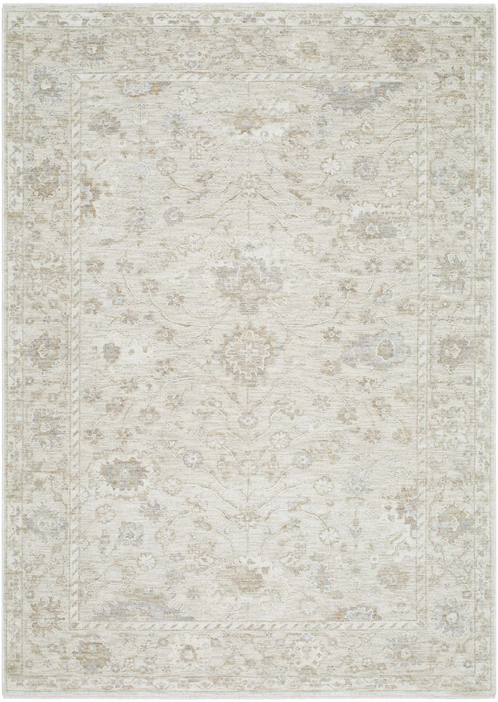 Traditional Floral Design Silver contemporary Rug - The Rug Decor