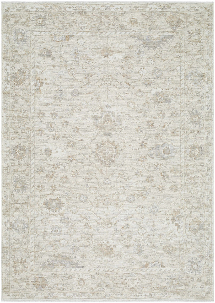 Traditional Floral Design Silver contemporary Rug - The Rug Decor