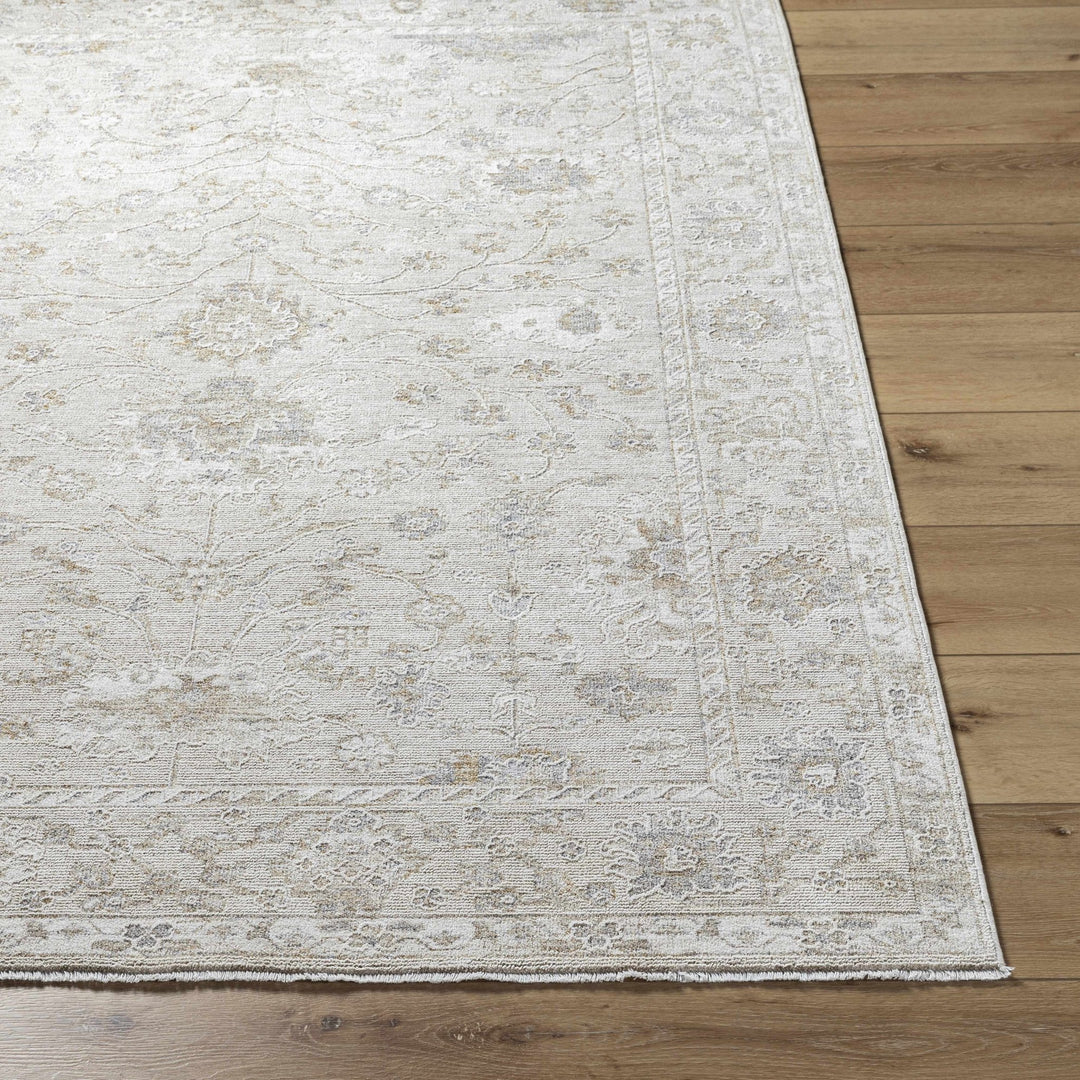 Traditional Floral Design Silver contemporary Rug