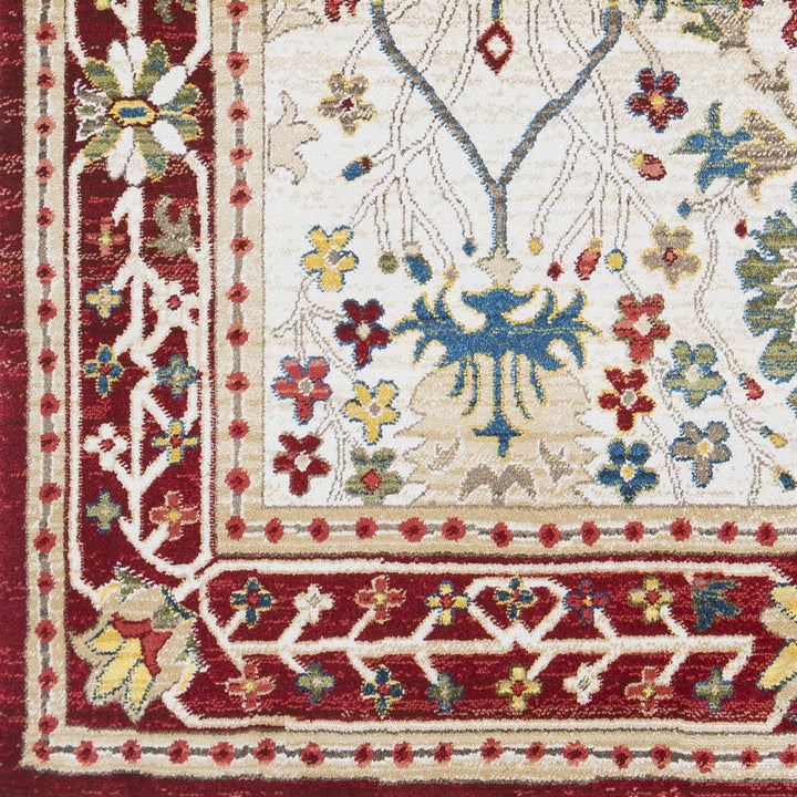 Traditional Floral Ivory, Rust and Beige Oriental Oushak area rug - The Rug Decor