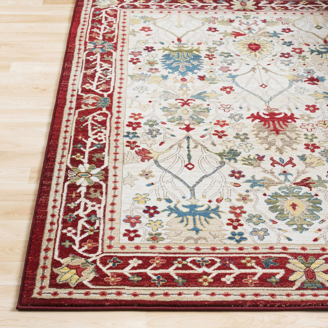 Traditional Floral Ivory, Rust and Beige Oriental Oushak area rug - The Rug Decor