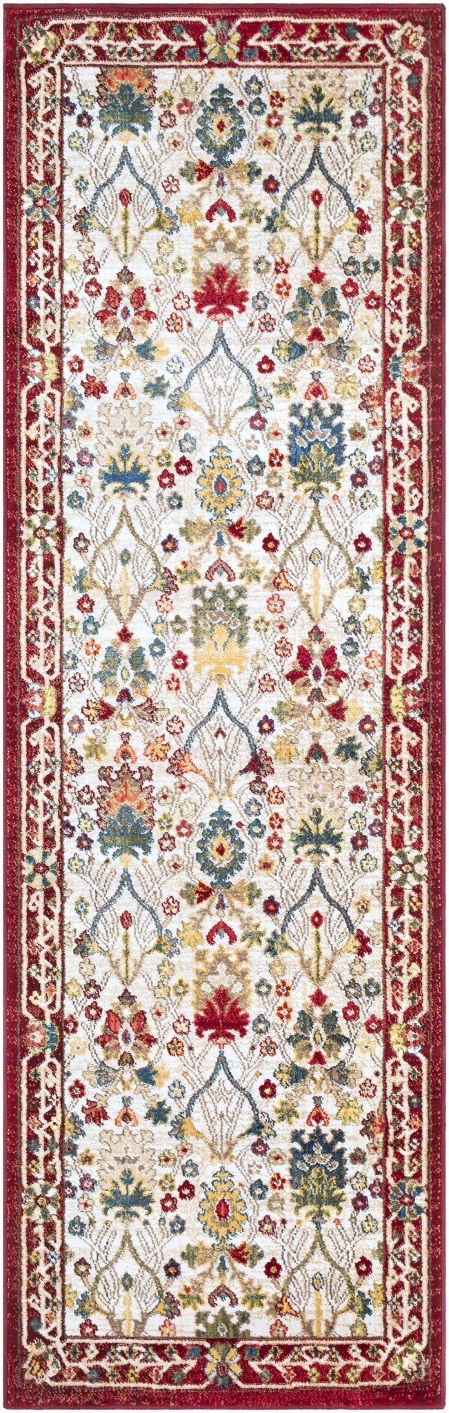 Traditional Floral Ivory, Rust and Beige Oriental Oushak area rug - The Rug Decor