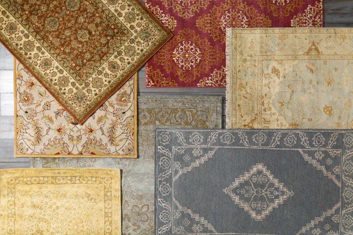 Traditional Floral Tan And Off White Hand Tufted Wool Area Rug - The Rug Decor