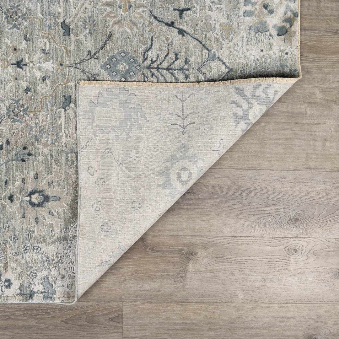 Traditional Gray And Beige Oushak Machine Woven Rug - The Rug Decor