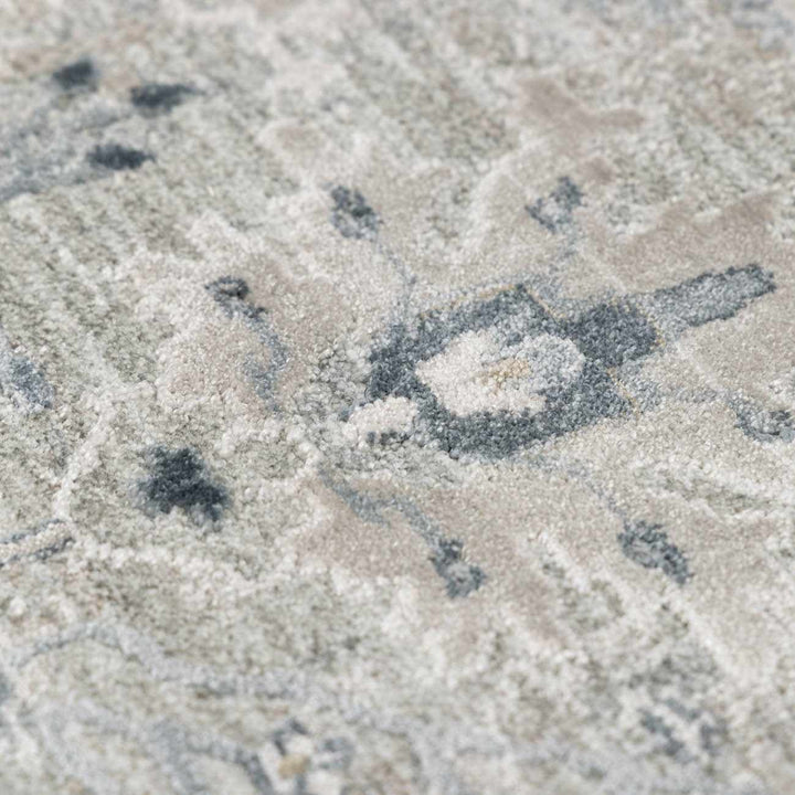 Traditional Gray And Beige Oushak Machine Woven Rug - The Rug Decor