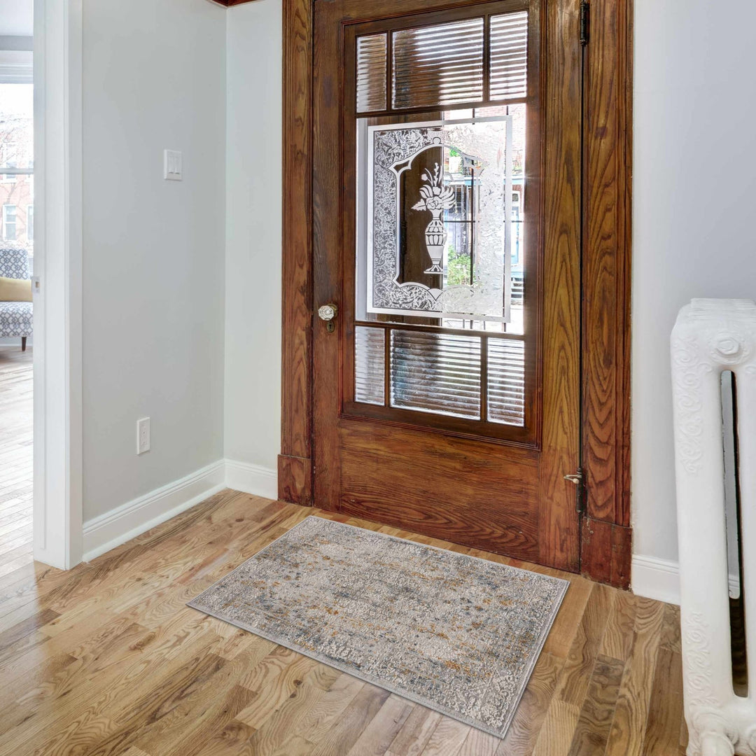 Traditional Gray And Mustard Area Rug - The Rug Decor