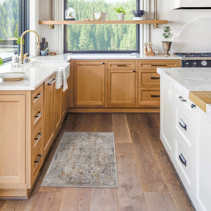 Traditional Gray And Mustard Area Rug - The Rug Decor