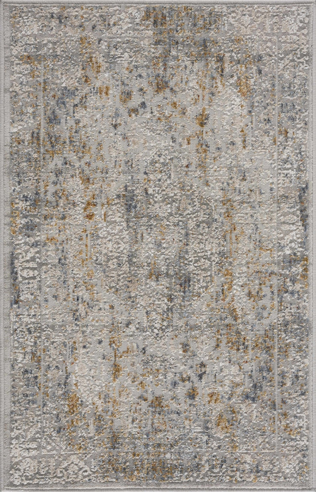 Traditional Gray And Mustard Area Rug - The Rug Decor