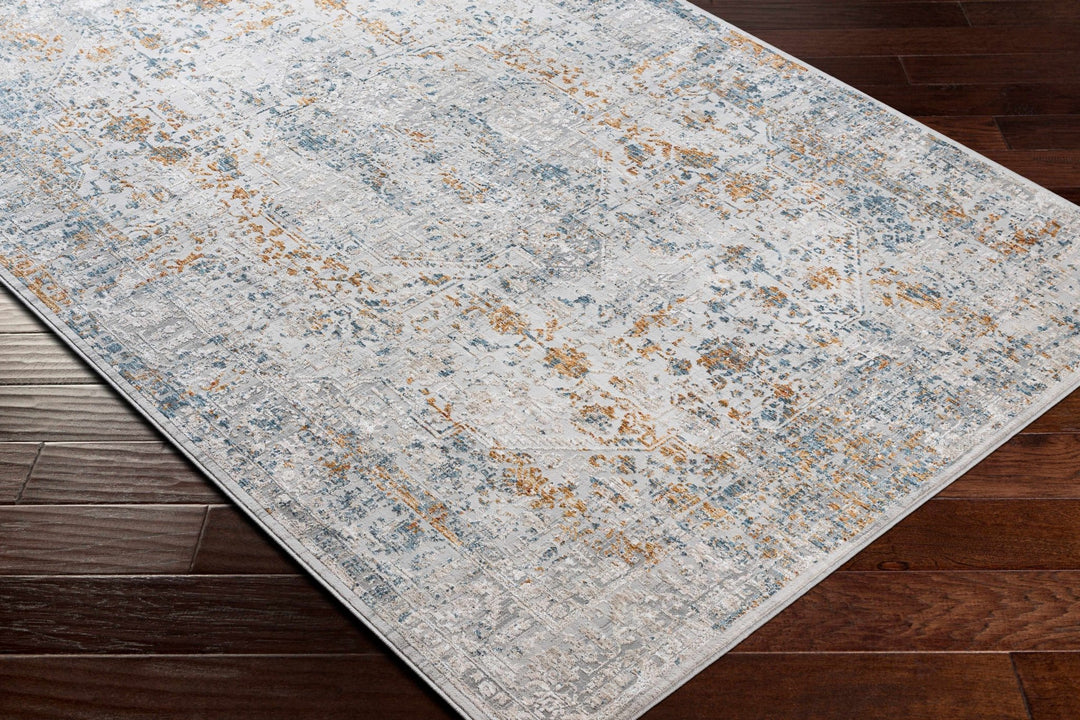 Traditional Gray And Mustard Area Rug - The Rug Decor