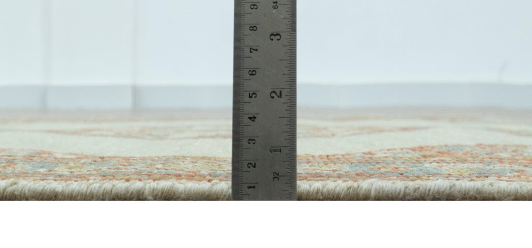 Traditional Heriz Design Beige And Blue Hand Knotted 3x5 Wool Area Rug - The Rug Decor