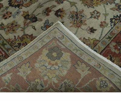 Traditional Heriz Design Beige And Brown 6x9 Hand Knotted Wool Area Rug - The Rug Decor