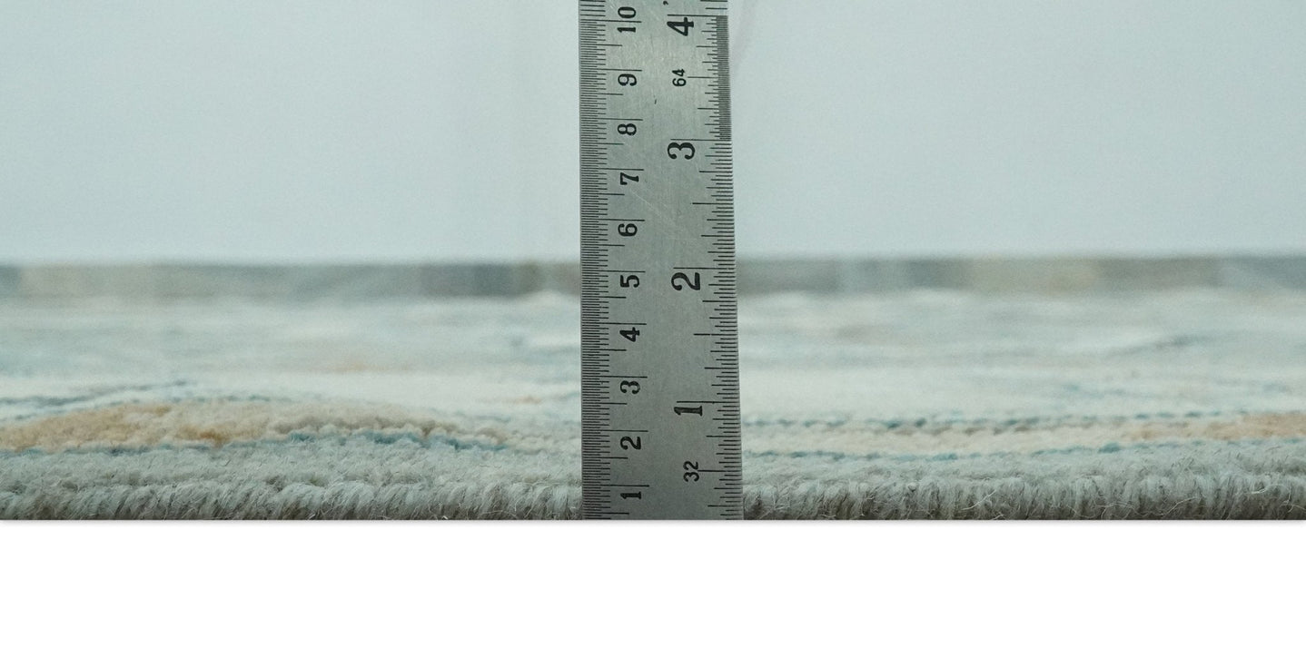 Traditional Heriz Gray and Ivory 7x9 and 8x10 Floral Hand Knotted wool Area Rug - The Rug Decor