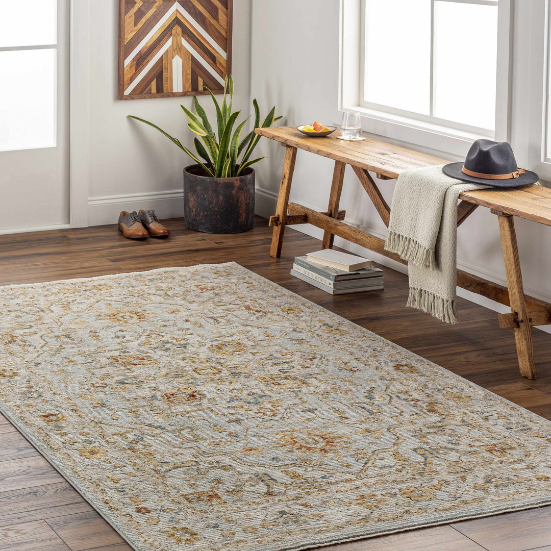 Traditional Heriz Gray Machine Made Rug - The Rug Decor