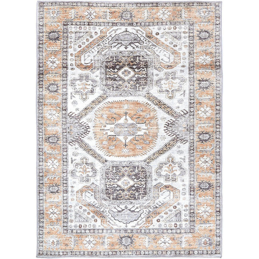 Traditional Ivory And Beige Machine Washable Rug - The Rug Decor