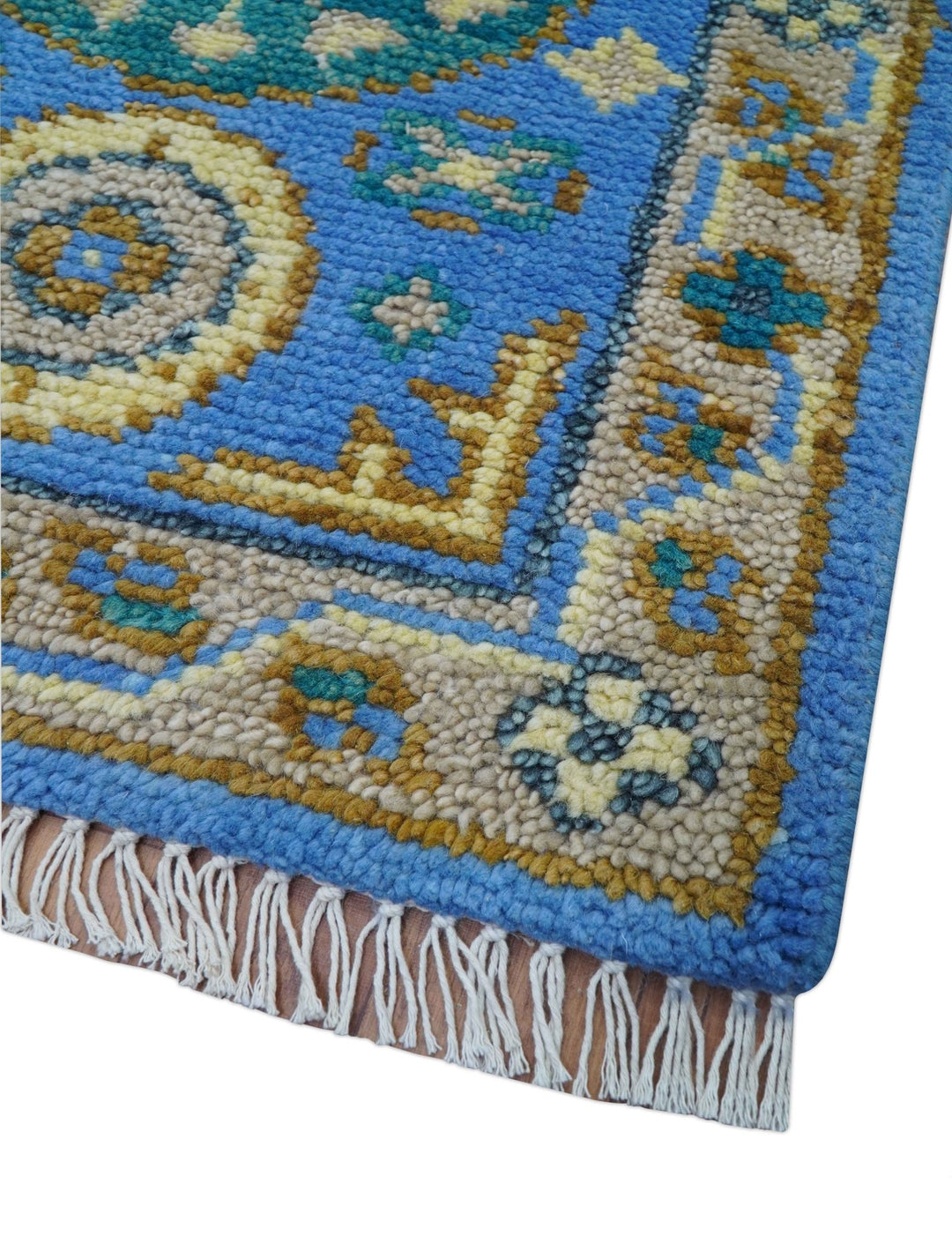 Traditional Khotan Design Blue 2x3 Wool Area Rug - The Rug Decor