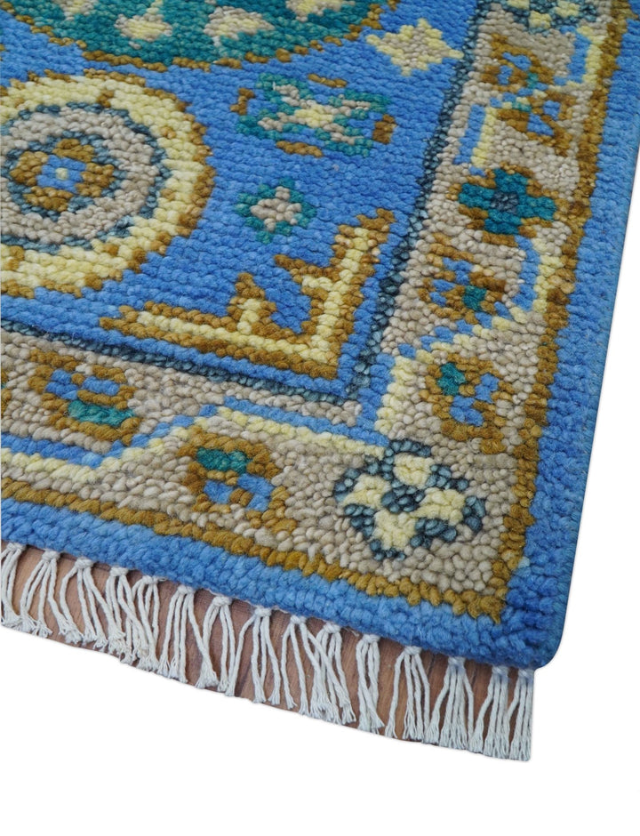 Traditional Khotan Design Blue 2x3 Wool Area Rug - The Rug Decor