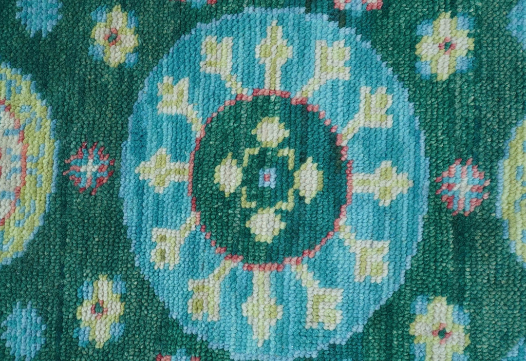 Traditional Khotan Design Teal 3x5 Hand knotted Wool Area Rug - The Rug Decor