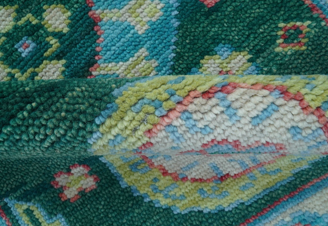 Traditional Khotan Design Teal 3x5 Hand knotted Wool Area Rug - The Rug Decor